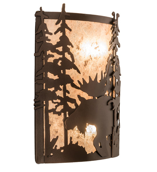 12"W Moose At Dusk Wall Sconce