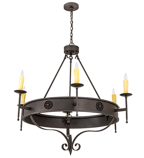 48"W Lorenzo 6 Lt Chandelier