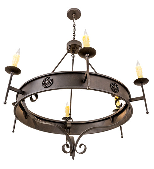 48"W Lorenzo 6 Lt Chandelier