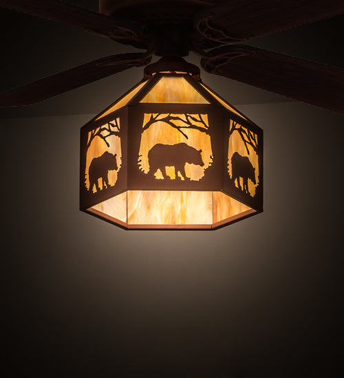 13"W Lone Bear Fan Light