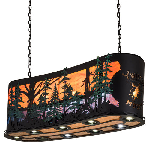 54"L Twisted Moose Oblong Curved Pendant