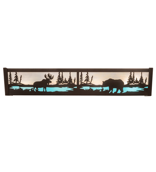 24"W Moose & Black Bear Vanity Light