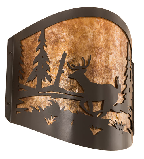 11" Wide Deer At Lake Wall Sconce