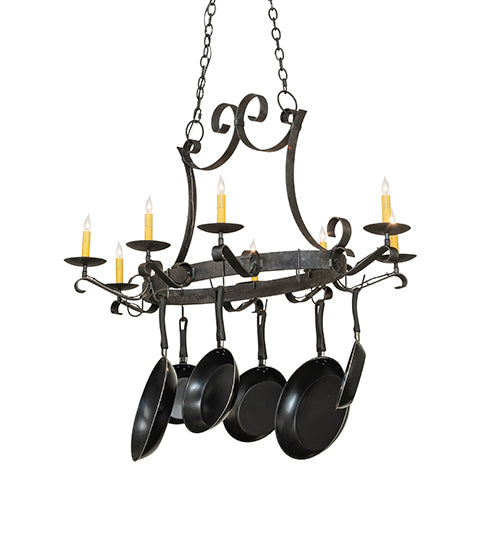 53" Long Laramie 8 Light Pot Rack