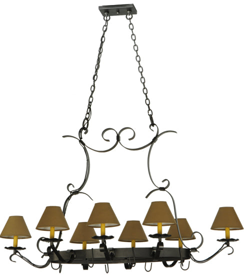 54" Long Laramie 8 Light Pot Rack