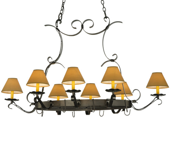 54" Long Laramie 8 Light Pot Rack