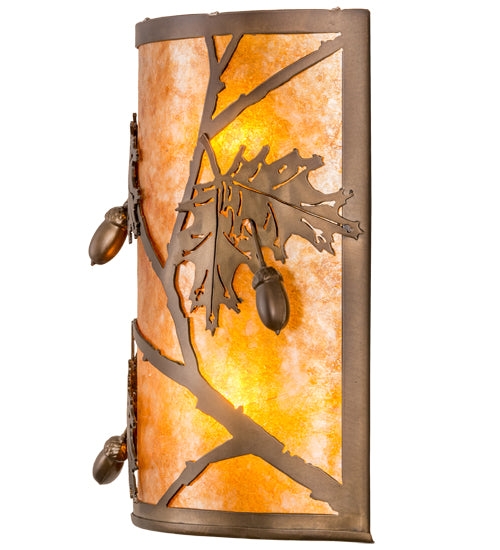 10"W Oak Leaf & Acorn Wall Sconce