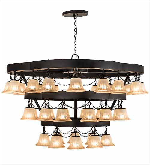 60"W Cretella 36 Lt Three Tier Chandelier