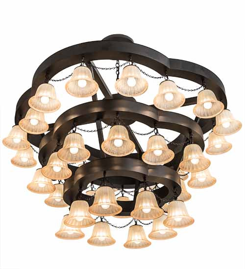 60"W Cretella 36 Lt Three Tier Chandelier