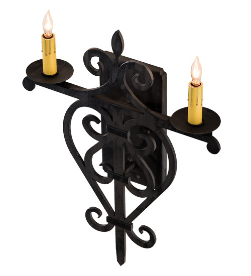 15"W Fleur De Lys Wall Sconce