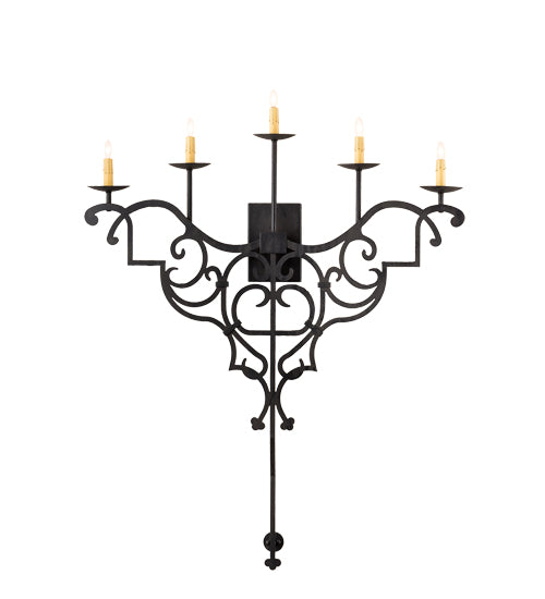 36"W Fleur De Lys Wall Sconce