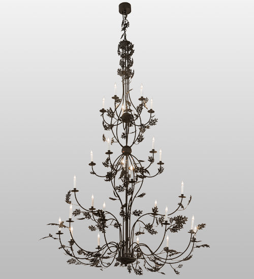 72" Wide Oak Leaf 25 Light Chandelier