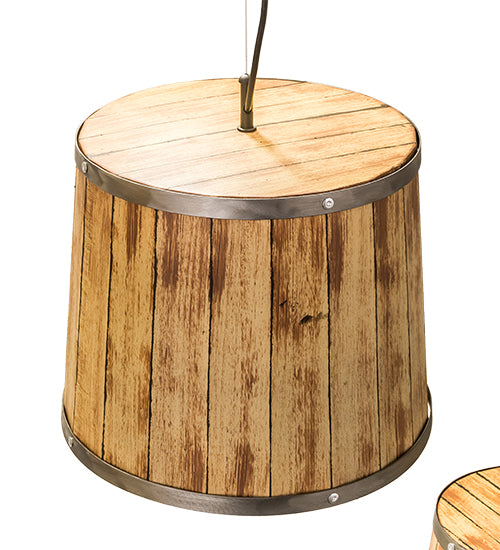 57"L Wine Barrel 12 Lt Cascading Pendant