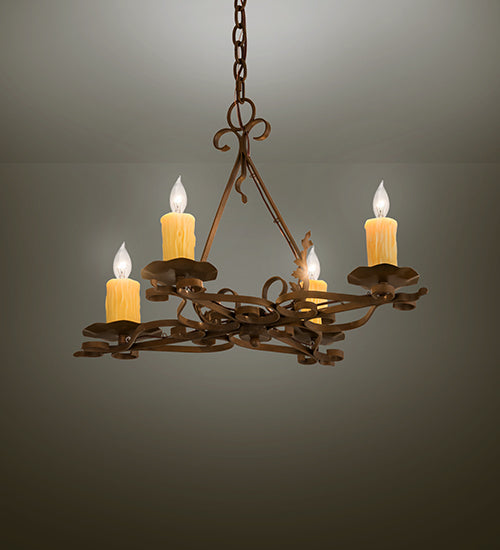 28" Long Elianna 4 Light Oblong Chandelier