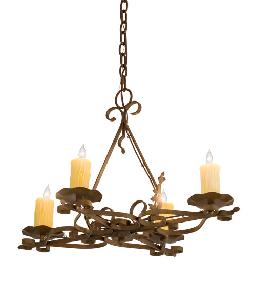 28" Long Elianna 4 Light Oblong Chandelier