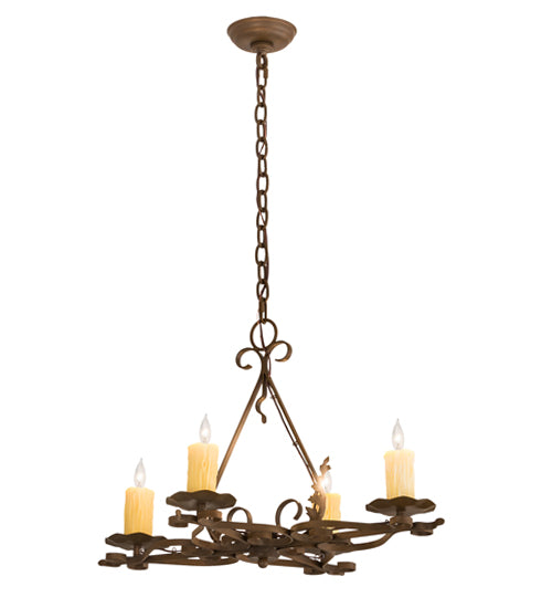 28" Long Elianna 4 Light Oblong Chandelier