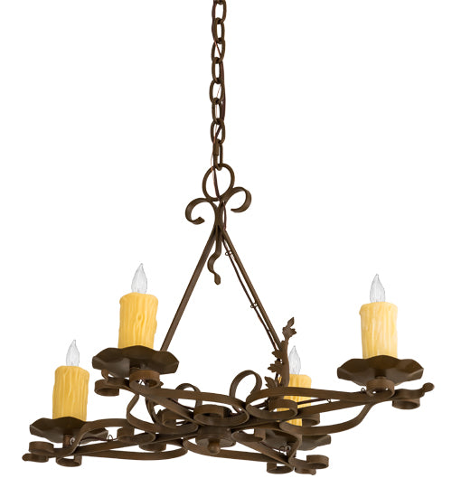 28" Long Elianna 4 Light Oblong Chandelier