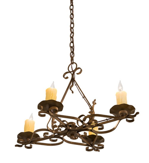 28" Long Elianna 4 Light Oblong Chandelier