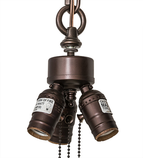 5" Wide Mahogany Bronze 3 Light Heavy Duty Pendant Hardware