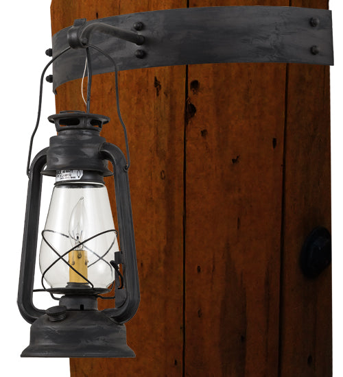 17"W Miners Lantern Wall Sconce