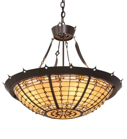 28"W Fleur-De-Lite Inverted Pendant