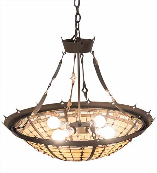 28"W Fleur-De-Lite Inverted Pendant