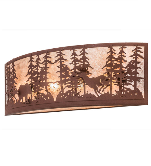 36"W Wildlife At Dusk Wall Sconce