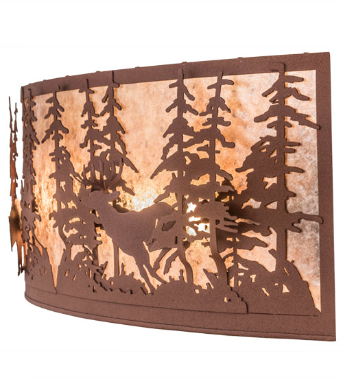 36"W Wildlife At Dusk Wall Sconce