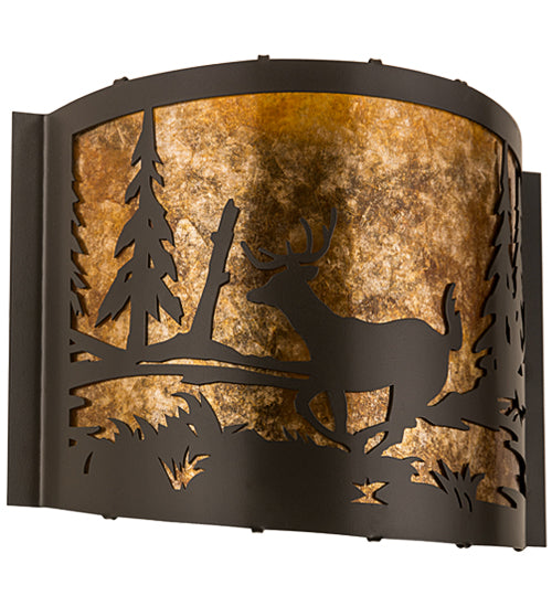 12" Wide Deer At Lake Wall Sconce