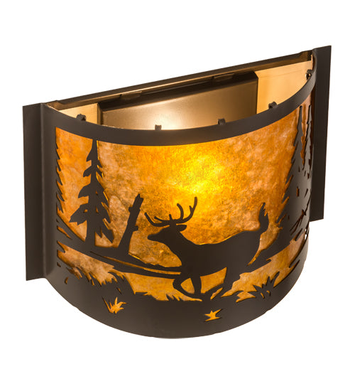 12" Wide Deer At Lake Wall Sconce