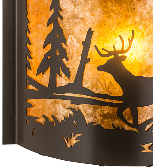 12" Wide Deer At Lake Wall Sconce