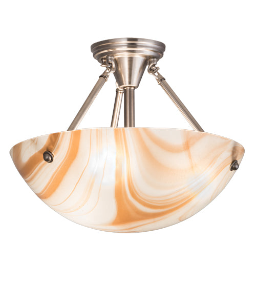 16"W Metro Cognac Swirl Semi-Flushmount