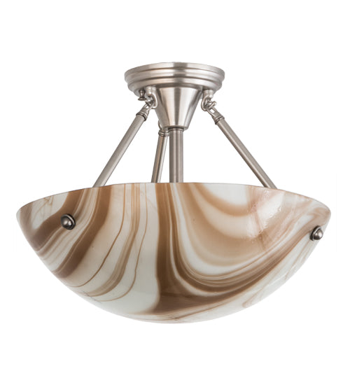 16"W Metro Cognac Swirl Semi-Flushmount