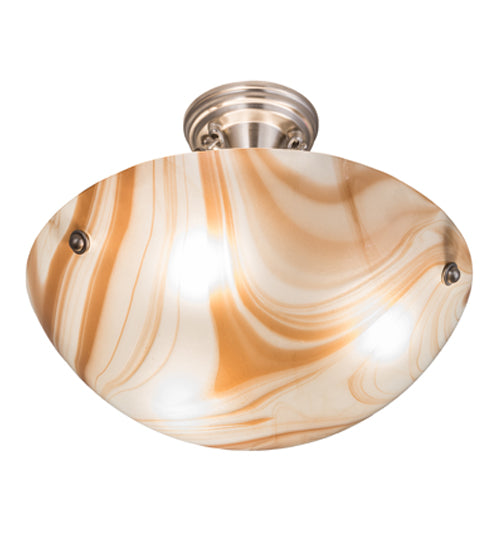 16"W Metro Cognac Swirl Semi-Flushmount