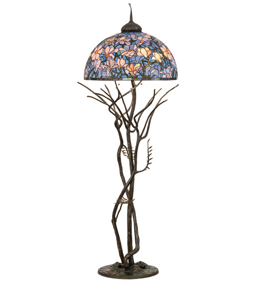 75"H Tiffany Magnolia Floor Lamp