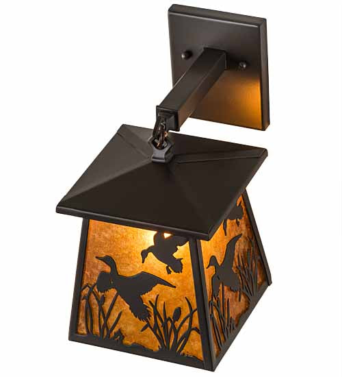 7" Wide Ducks In Flight Wall Sconce