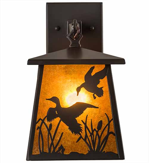 7" Wide Ducks In Flight Wall Sconce