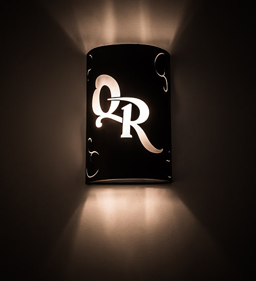 10" Wide Personalized Qr Monogram Wall Sconce