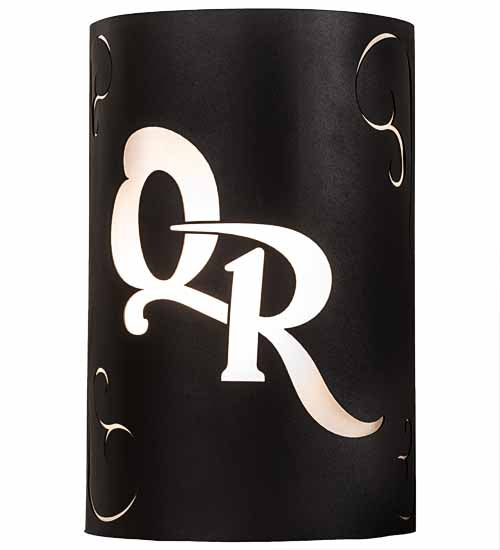 10" Wide Personalized Qr Monogram Wall Sconce