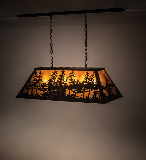 36" Long Tall Pines Oblong Pendant