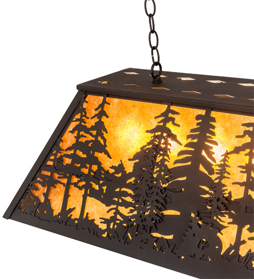 36" Long Tall Pines Oblong Pendant