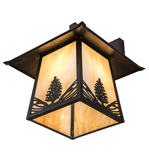 12.5" Wide Stillwater Mountain Pine Hanging Wall Sconce