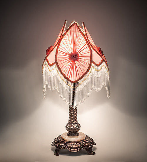 26" High Fabric & Fringe Pink Pontiff Accent Lamp