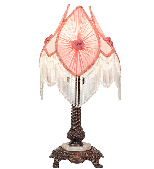 26" High Fabric & Fringe Pink Pontiff Accent Lamp