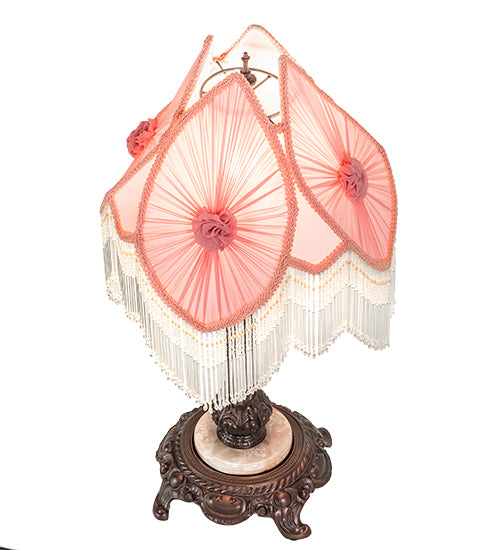 26" High Fabric & Fringe Pink Pontiff Accent Lamp