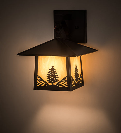 9" Wide Stillwater Mountain Pine Wall Sconce