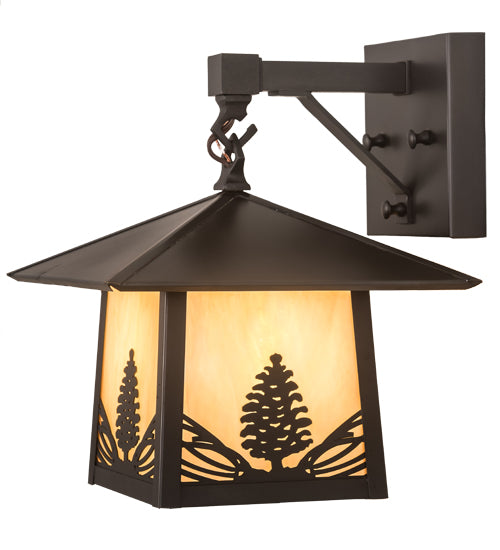 9" Wide Stillwater Mountain Pine Wall Sconce