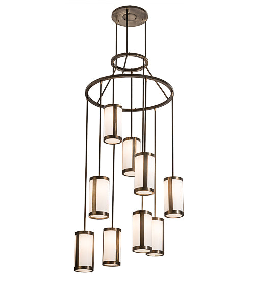 35" Wide Cartier 9 Lt Cascading Chandelier