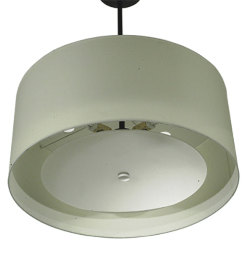 30"W Cilindro White Textrene Pendant