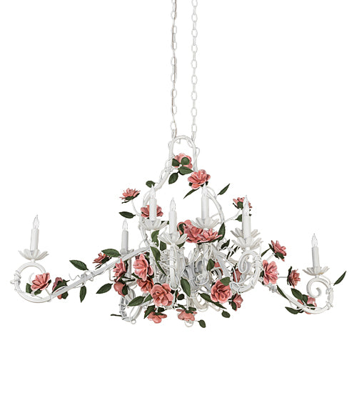 48" Long Symphony Rose Basket Oblong Chandelier